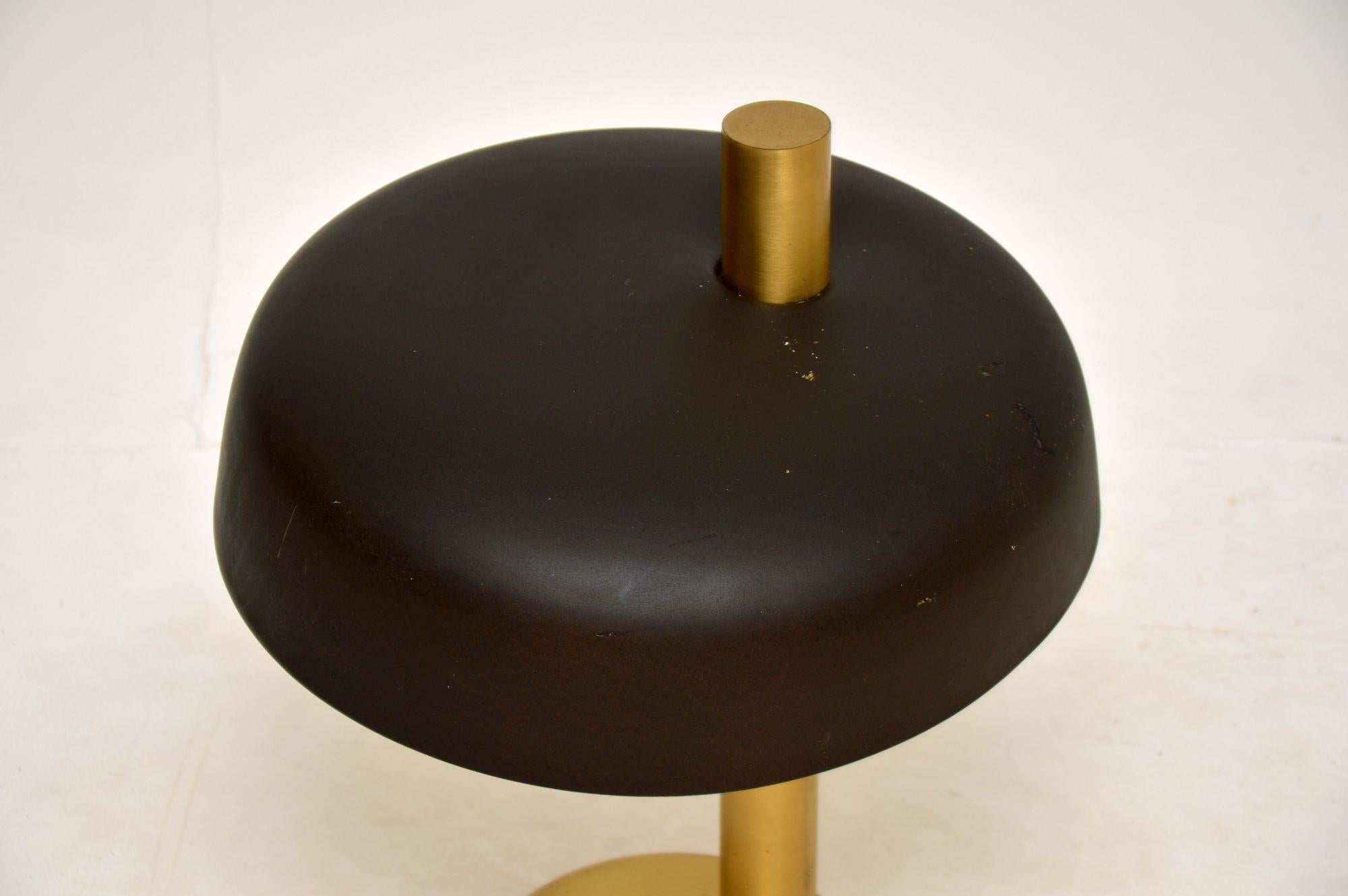 Late 20th Century 1970s Vintage Italian Brass Desk Lamp For Sale