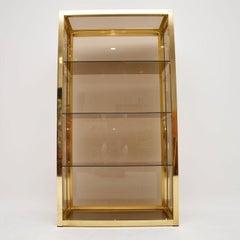 1970s Vintage Italian Brass Display Cabinet or Bookcase by Zevi