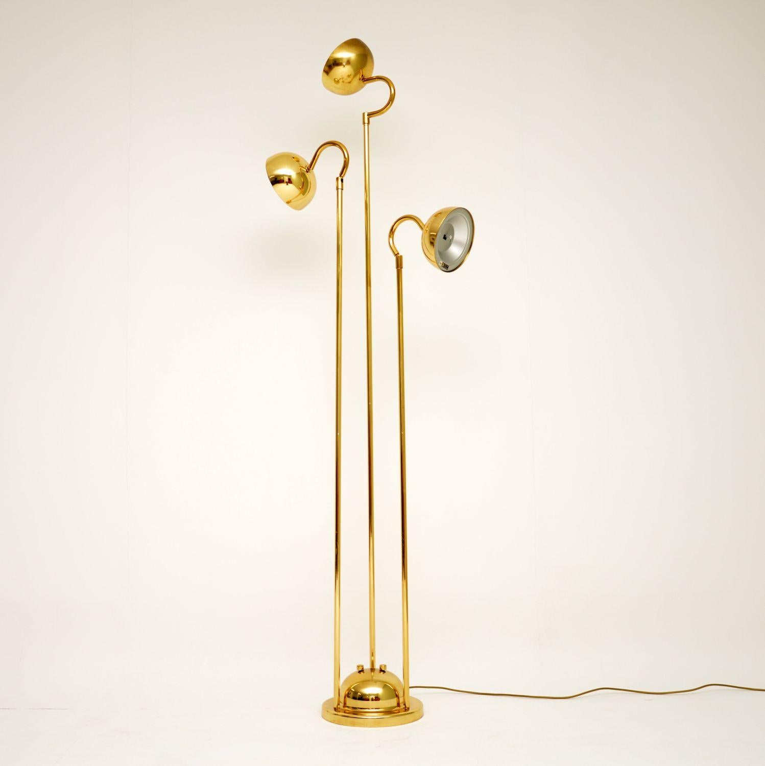 Mid-Century Modern 1970s Vintage Italian Brass Floor Lamp