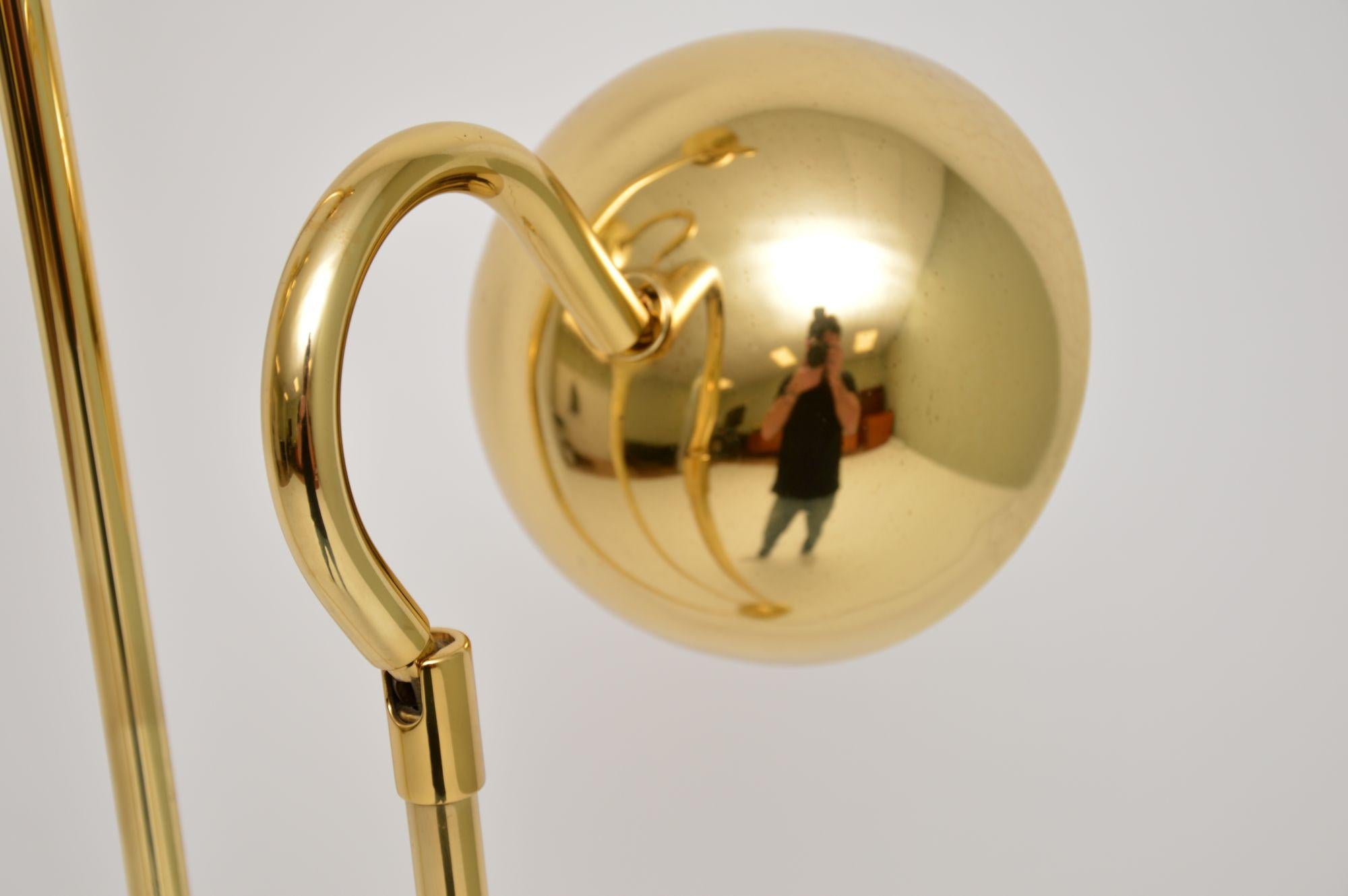 Late 20th Century 1970s Vintage Italian Brass Floor Lamp
