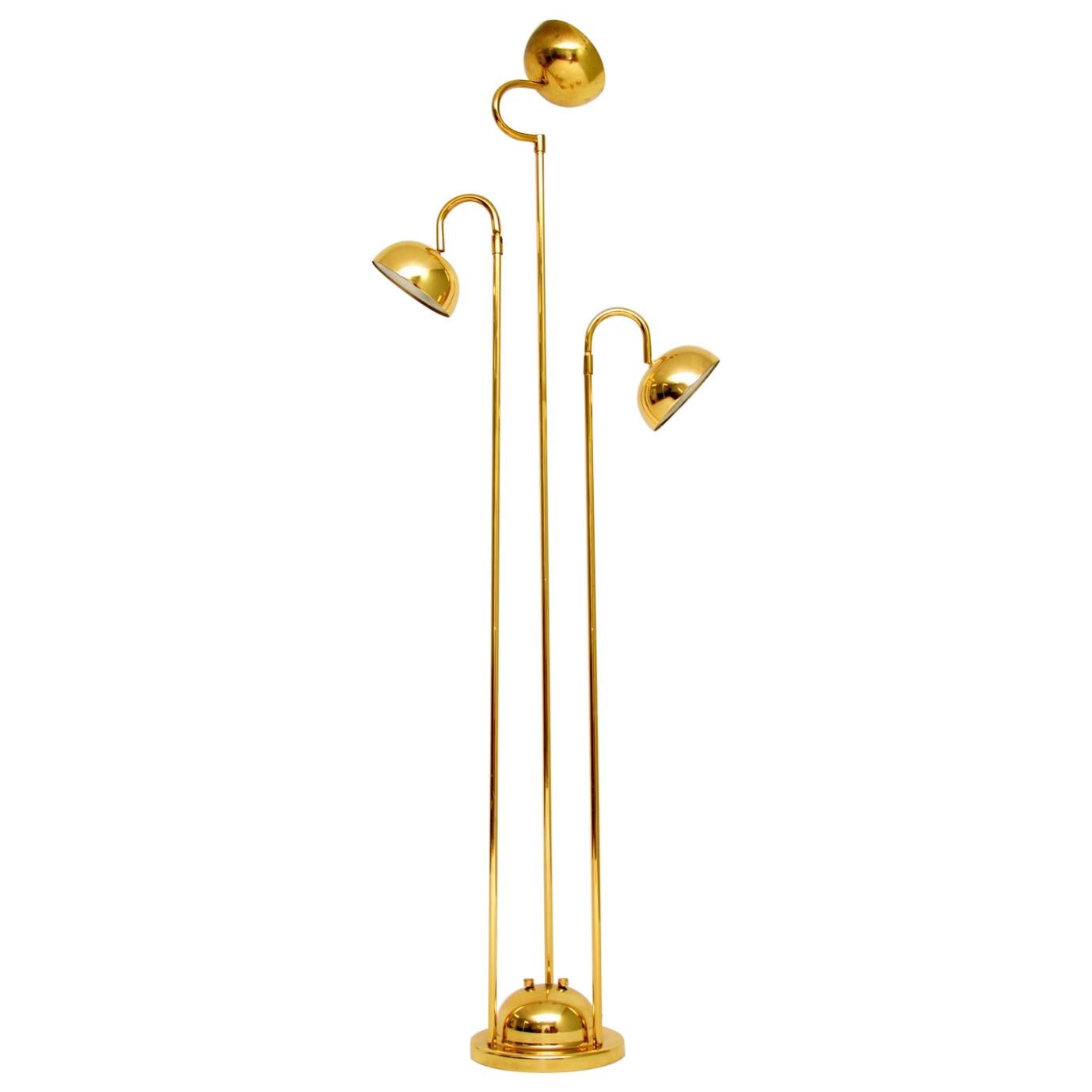 1970s Vintage Italian Brass Floor Lamp