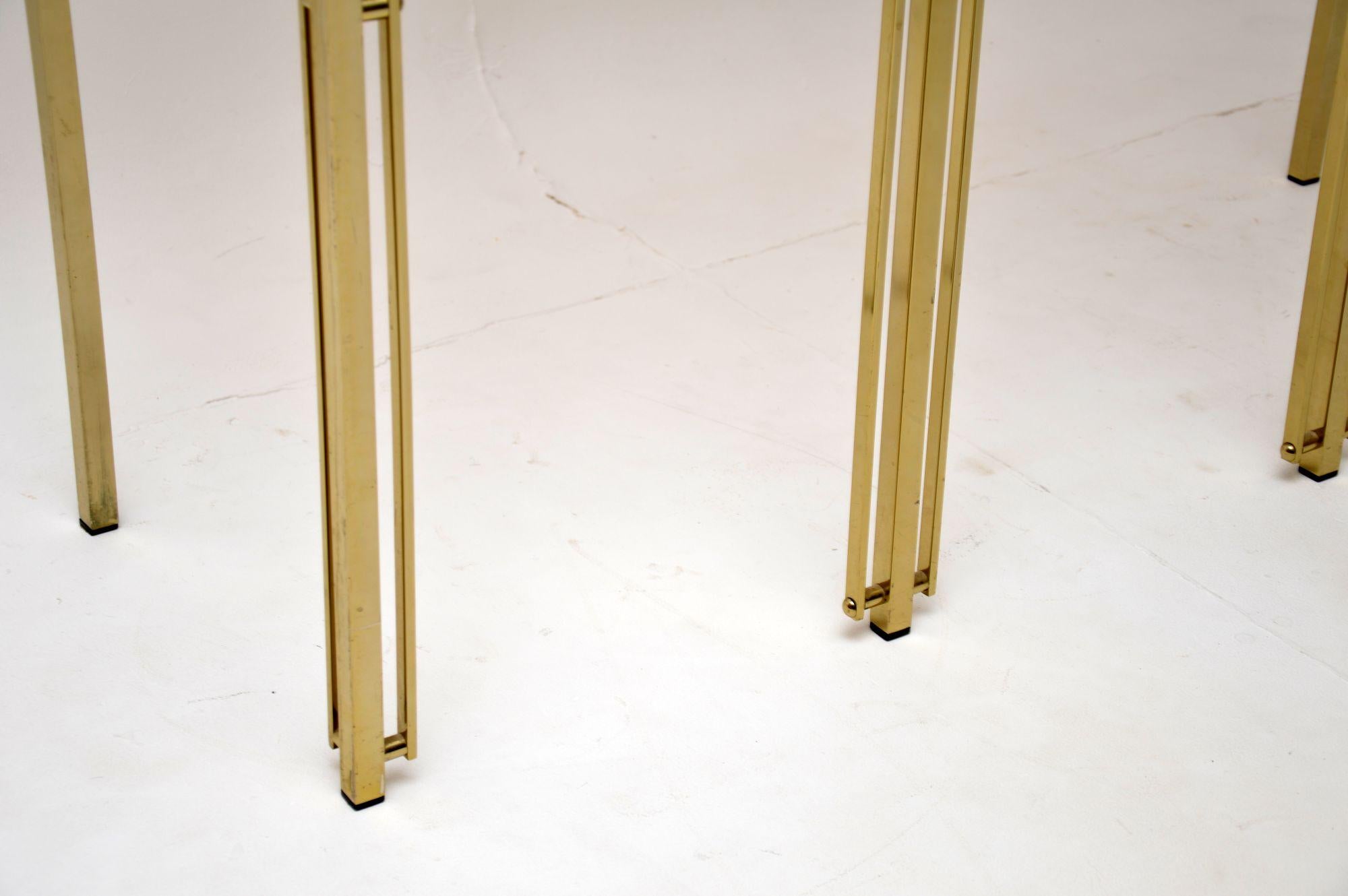 1970s Vintage Italian Brass & Glass Console Table For Sale 5