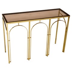 1970s Used Italian Brass & Glass Console Table