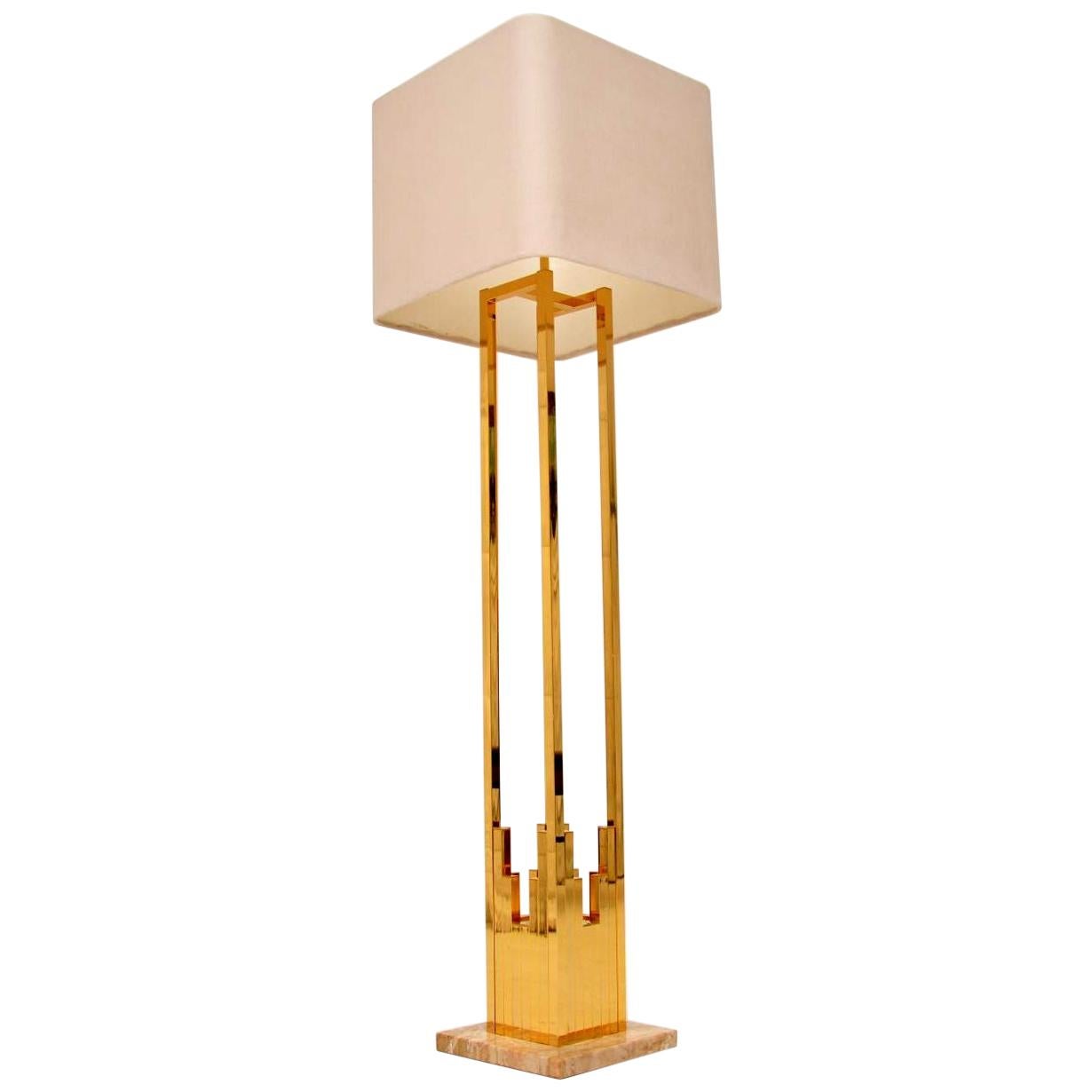 1970s Vintage Italian Brass and Marble Lamp by F. Fabbian