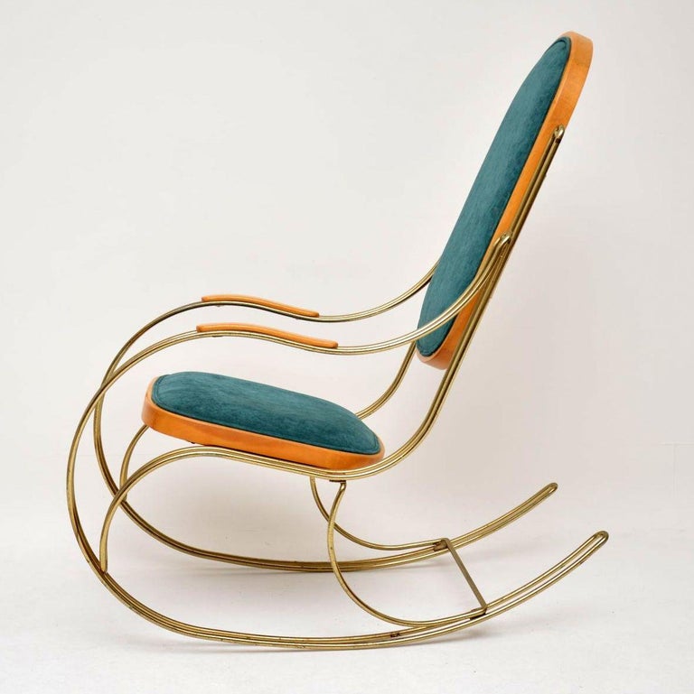 1970s Vintage Italian Brass Rocking Chair at 1stdibs