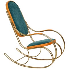 1970s Vintage Italian Brass Rocking Chair