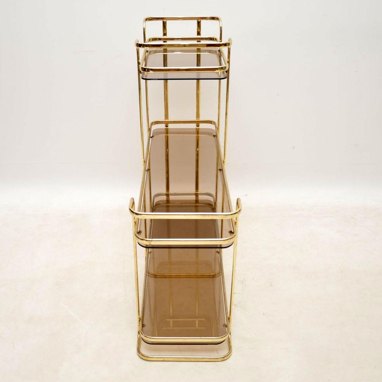 Mid-Century Modern 1970s Vintage Italian Brass Side Table / Cabinet