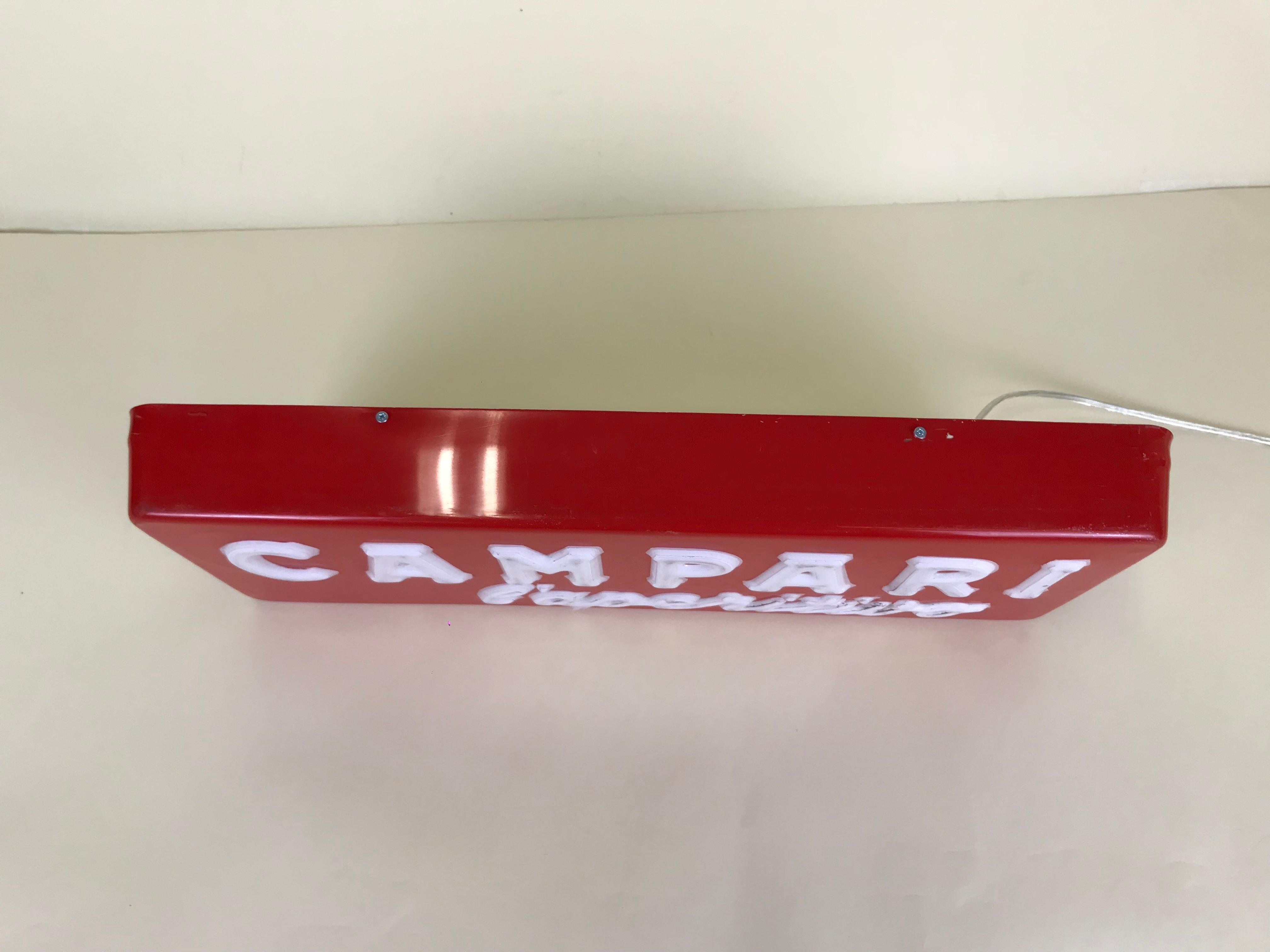 1970s Vintage Italian Campari L'aperitivo Campari the Aperitif Illuminated Sign 1