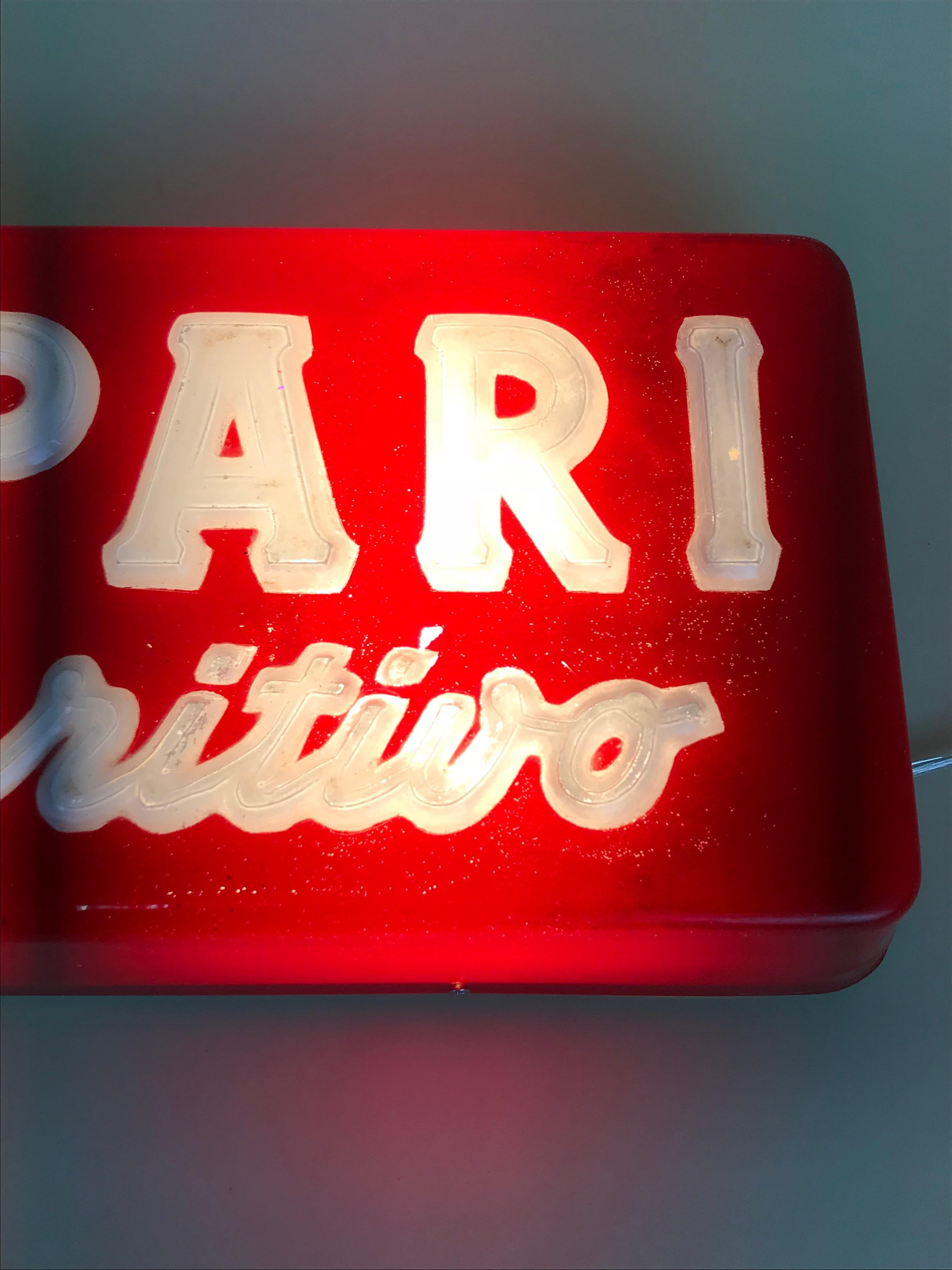 1970s Vintage Italian Campari L'aperitivo Campari the Aperitif Illuminated Sign 4