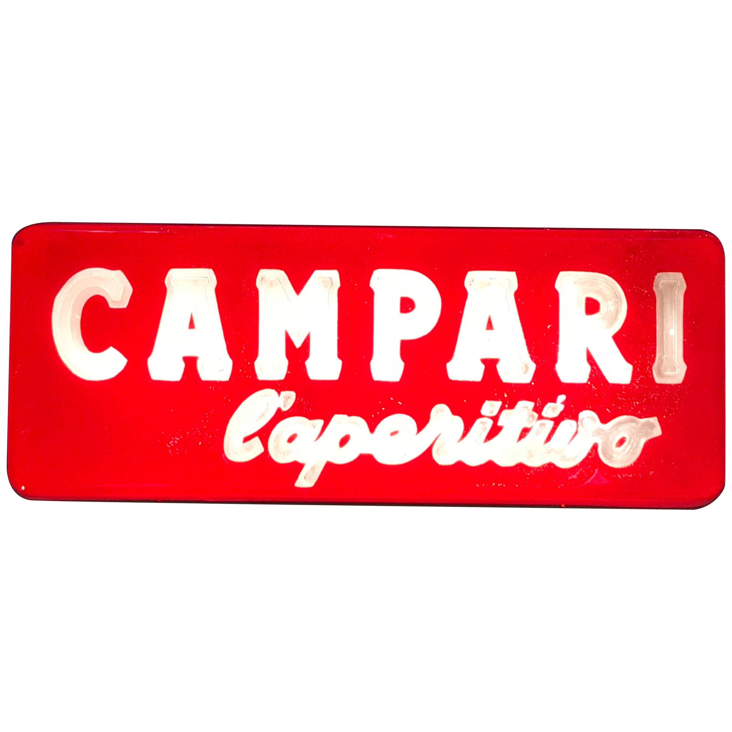 1970s Vintage Italian Campari L'aperitivo Campari the Aperitif Illuminated Sign