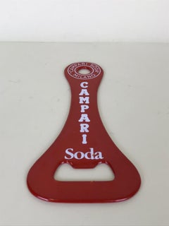 1970s Vintage Italian Campari Soda Metal Design Red Bottle Opener