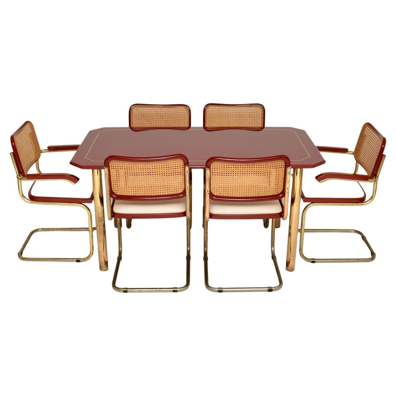 1970s Vintage Italian Cesca Dining Chairs & Table