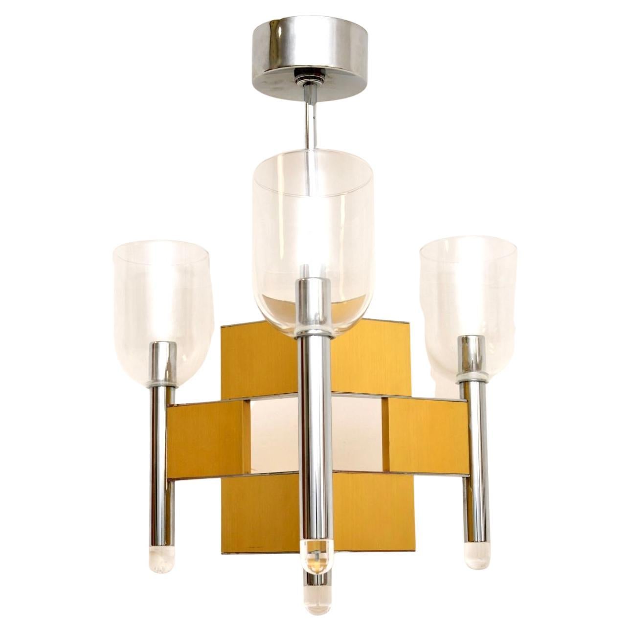 1970s Vintage Italian Chandelier by Gaetano Sciolari For Sale