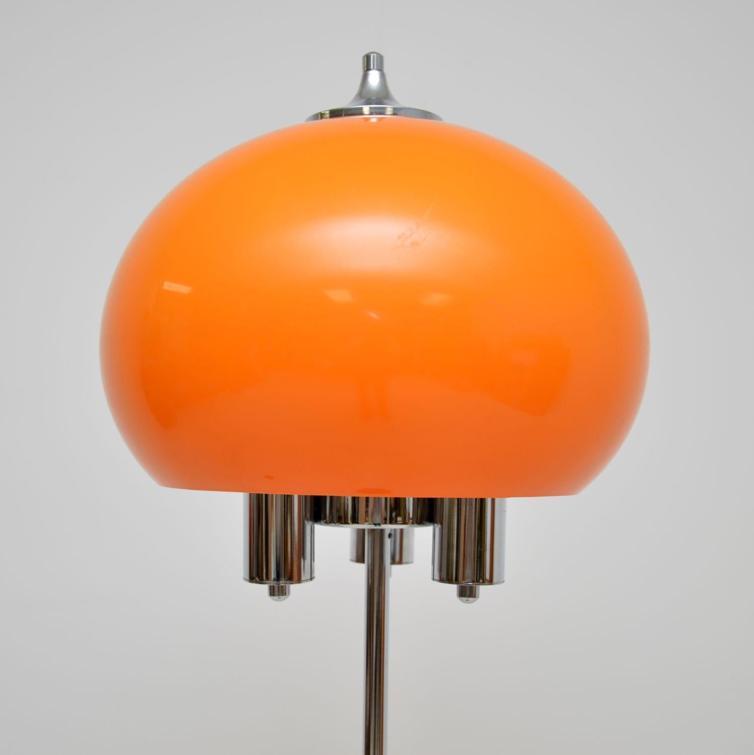 Mid-Century Modern 1970s Vintage Italian Chrome Floor Lamp For Sale