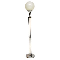 1970's Vintage Italian Chrome & Glass Floor Lamp