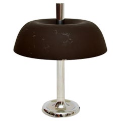 1970s Vintage Italian Chrome Mushroom Desk / Table Lamp