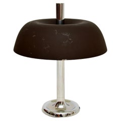 1970s Retro Italian Chrome Mushroom Desk / Table Lamp