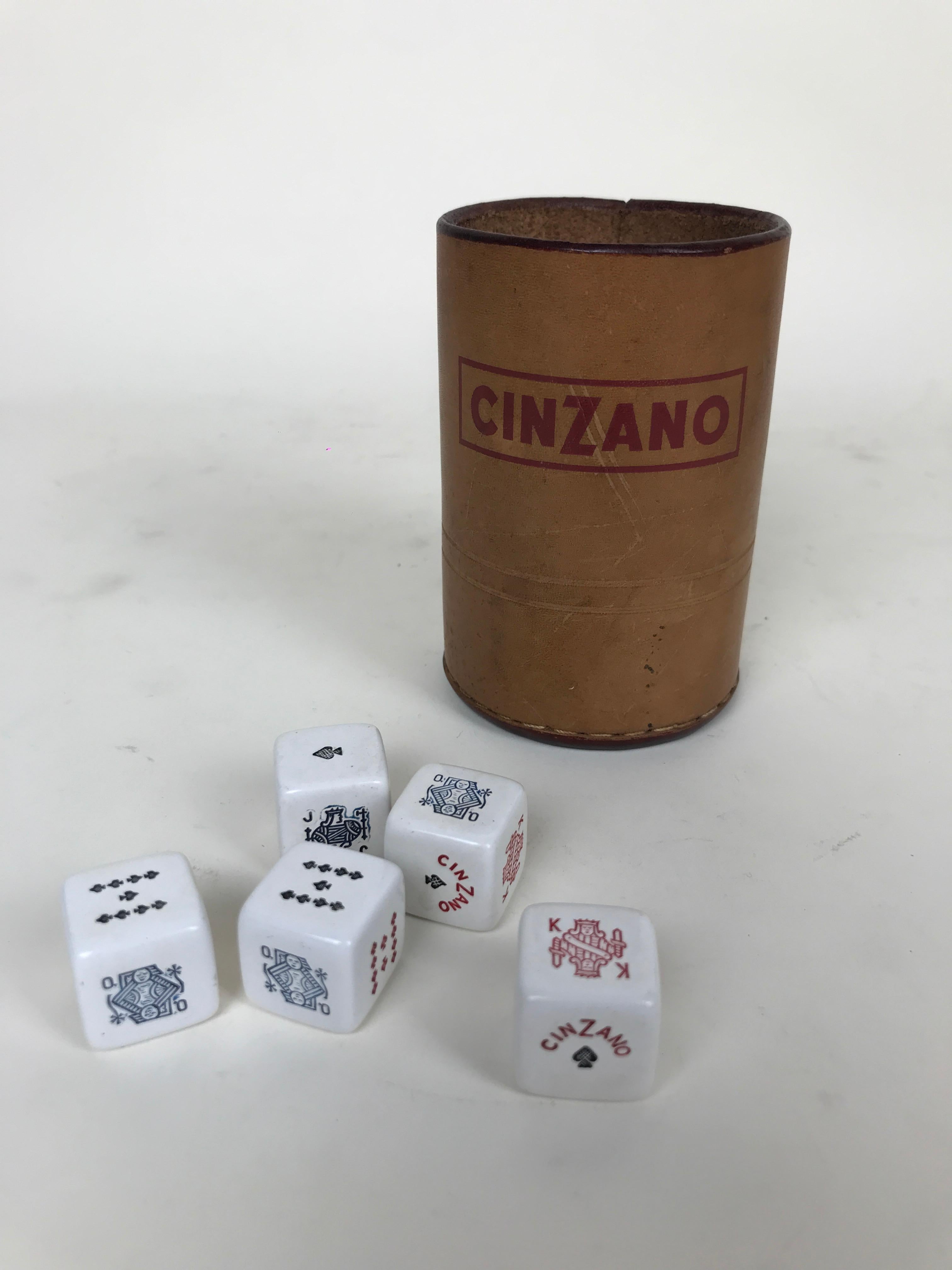 vintage leather dice cup