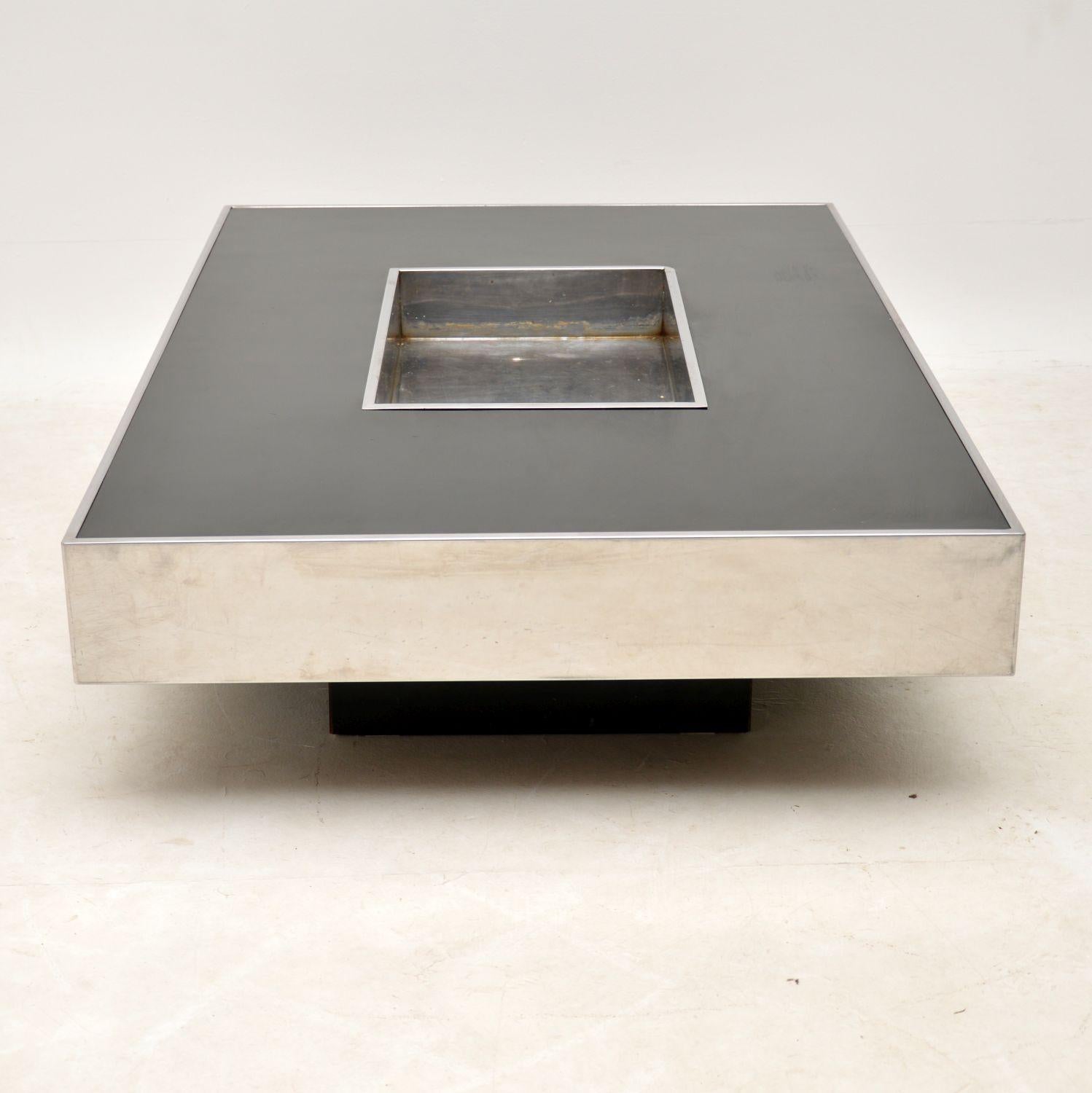 Steel 1970s Vintage Italian Coffee Table by Willy Rizzo