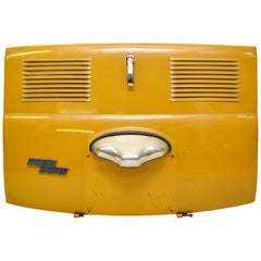1970s Vintage Italian Fiat 500 Yellow Trunk Lid with Steel Parts