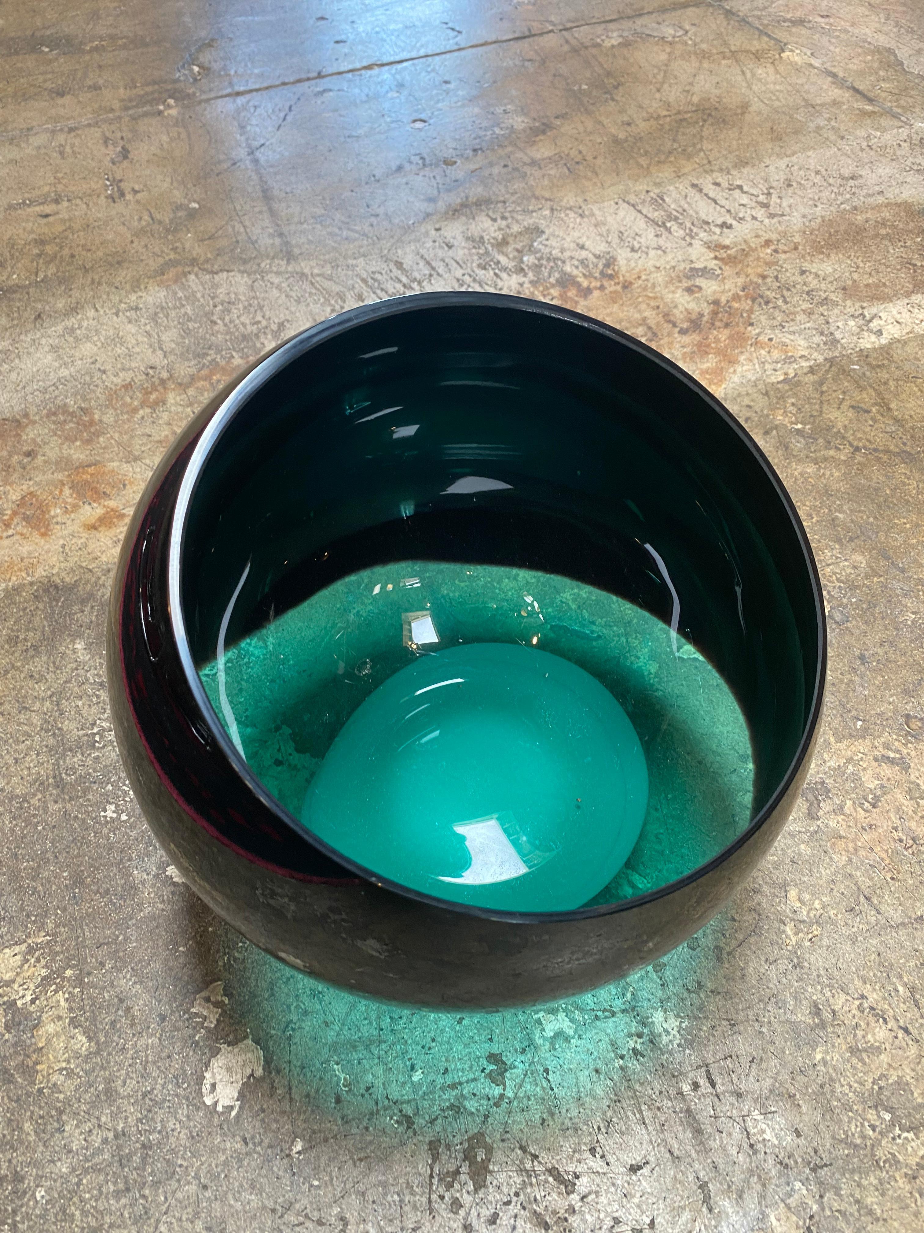 Mid-Century Modern 1970s Vintage Italian Glass Vase
