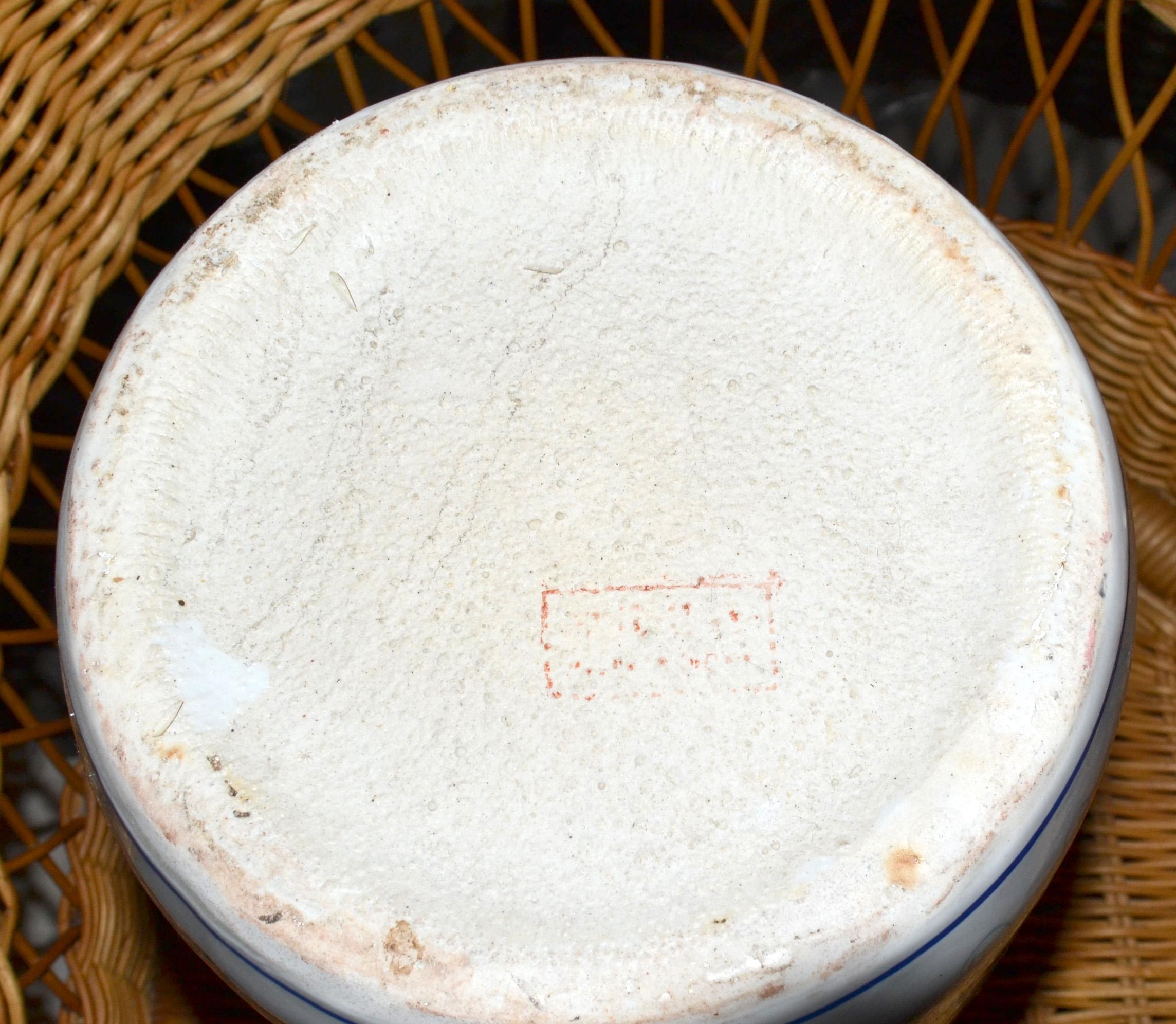 1970s Vintage Italian Hand painted Ceramic Umbrella Stand Mid-Century Modern For Sale 5