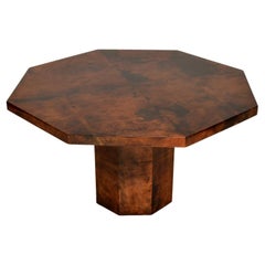 1970s Vintage Italian Lacquered Parchment Dining Table by Aldo Tura