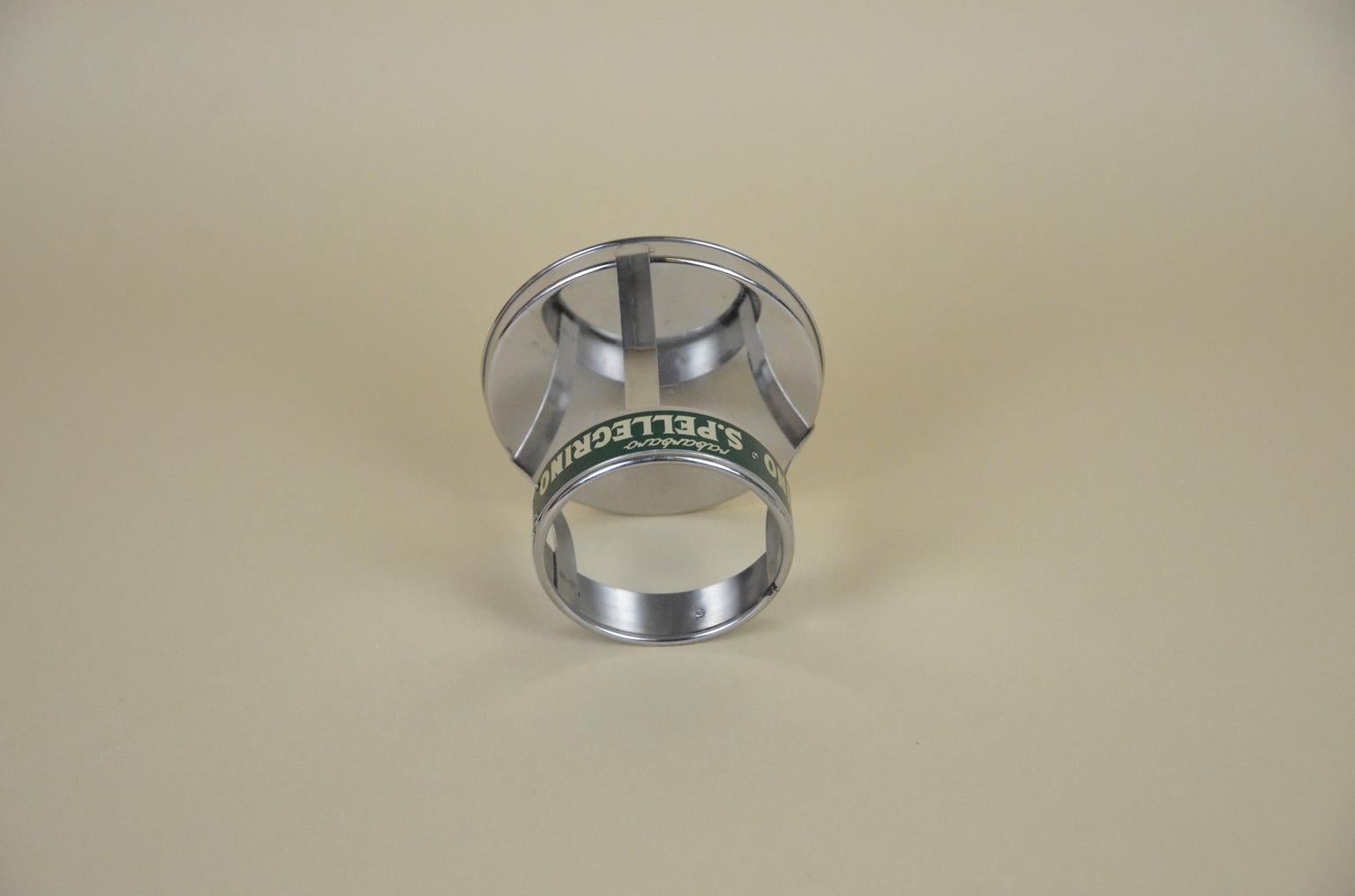 1970s Vintage Italian Metal San Pellegrino Mineral Water Bottle Holder 1