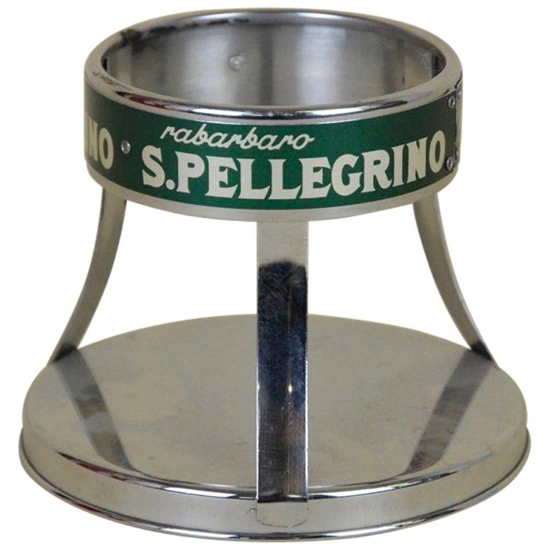 1970s Vintage Italian Metal San Pellegrino Mineral Water Bottle Holder For Sale