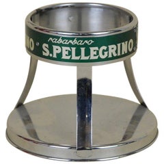 1970s Vintage Italian Metal San Pellegrino Mineral Water Bottle Holder