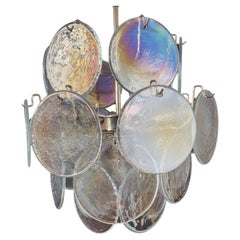 1970’s Vintage Italian Murano chandelier - 24 iridescent disks
