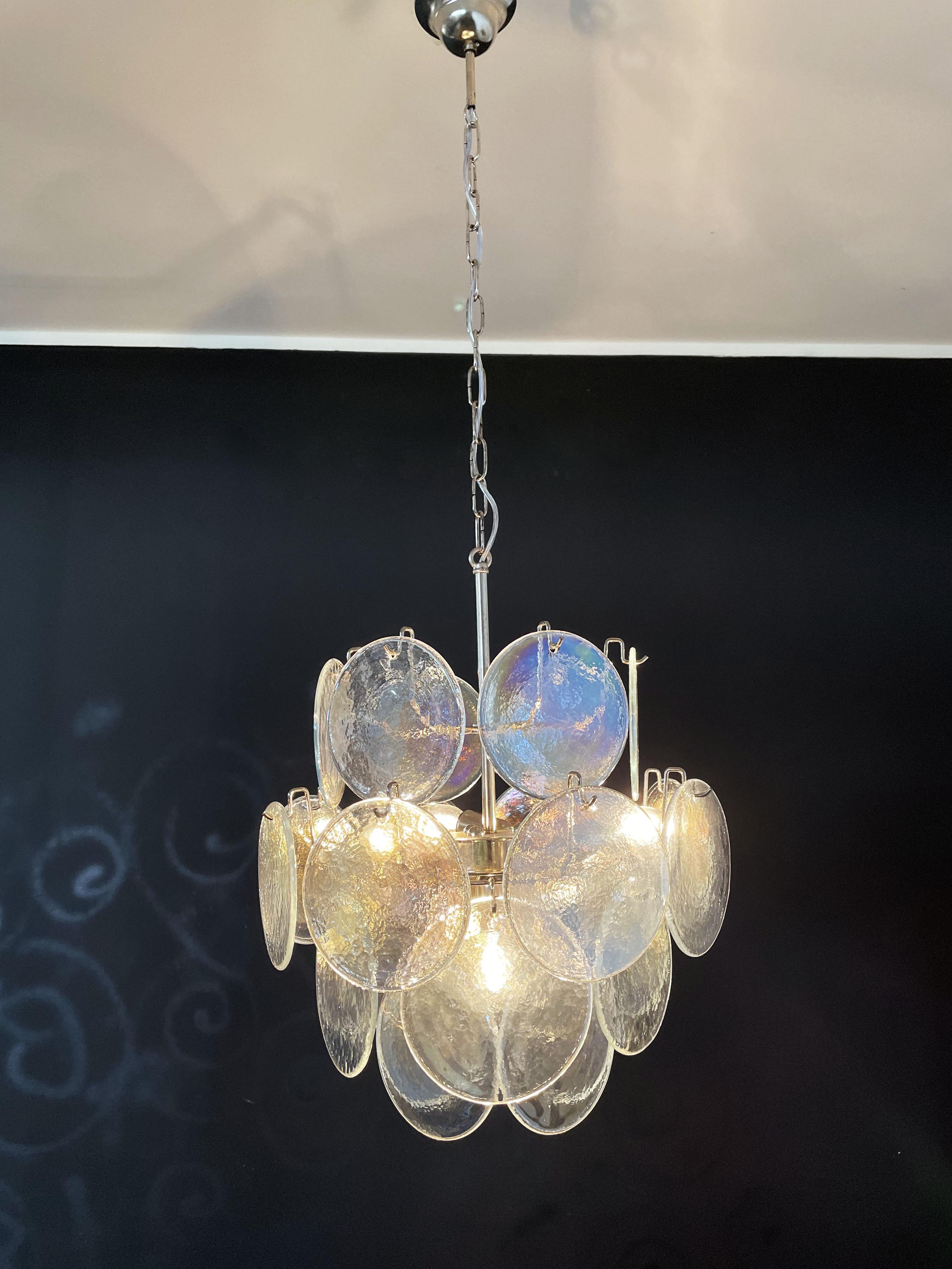 1970s Vintage Italian Murano Chandelier - 24 Pink Disks 6