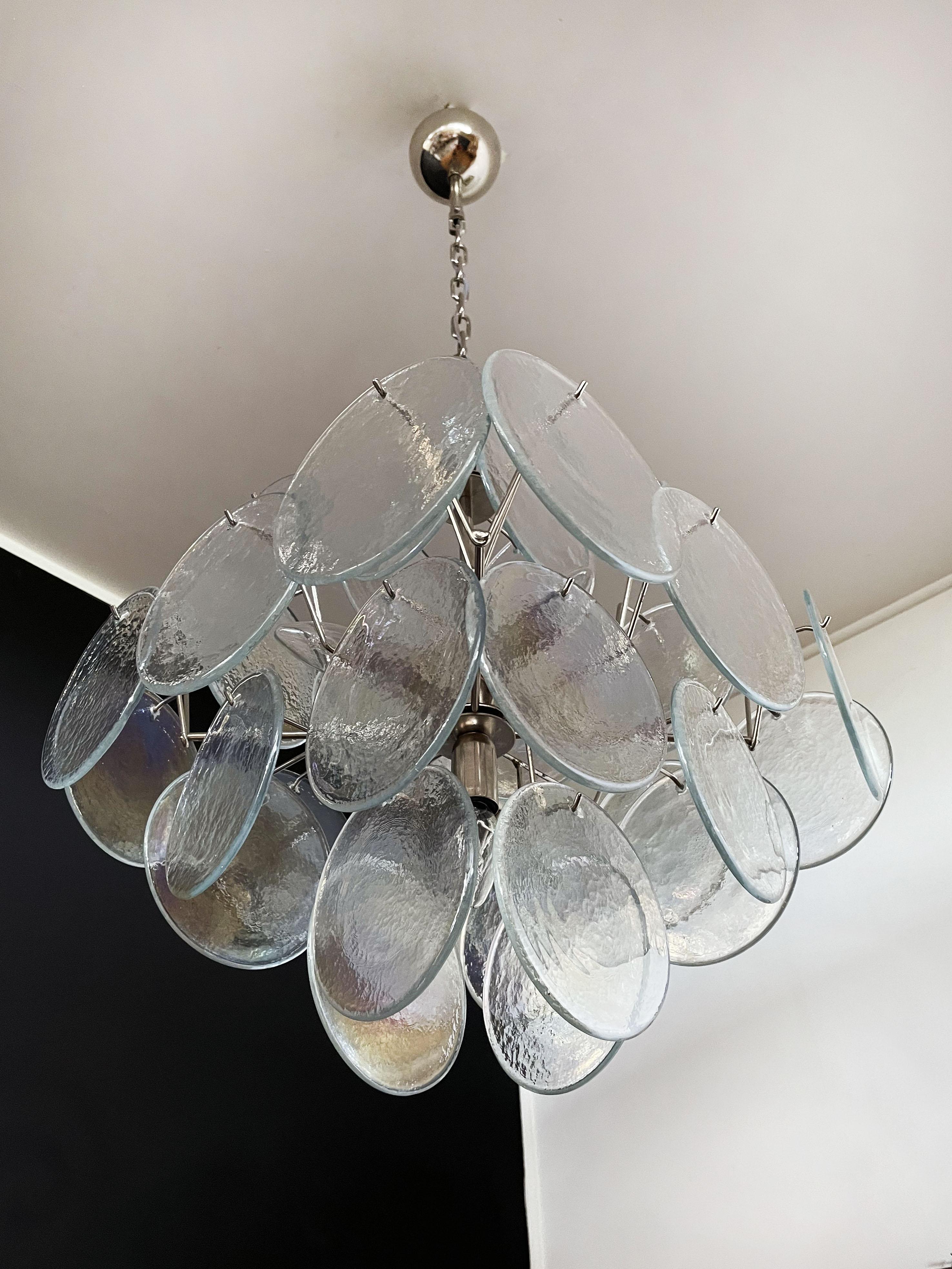 1970’s Vintage Italian Murano chandelier - 36 iridescent disks 2