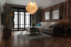 1970s Vintage Italian Murano Chandeliers, 24 Gold Disks