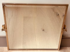1970s Vintage Italian Square Brass & Bevelled Glass Swivel Bathroom Wall Mirror