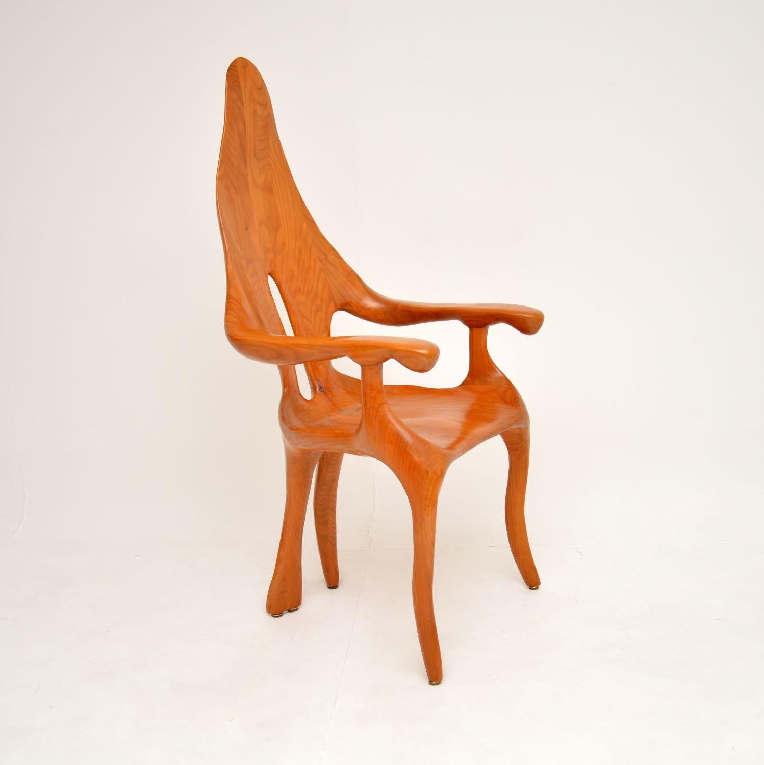 Mid-Century Modern 1970’s Vintage Italian Studio Craft Sculptural Armchair For Sale