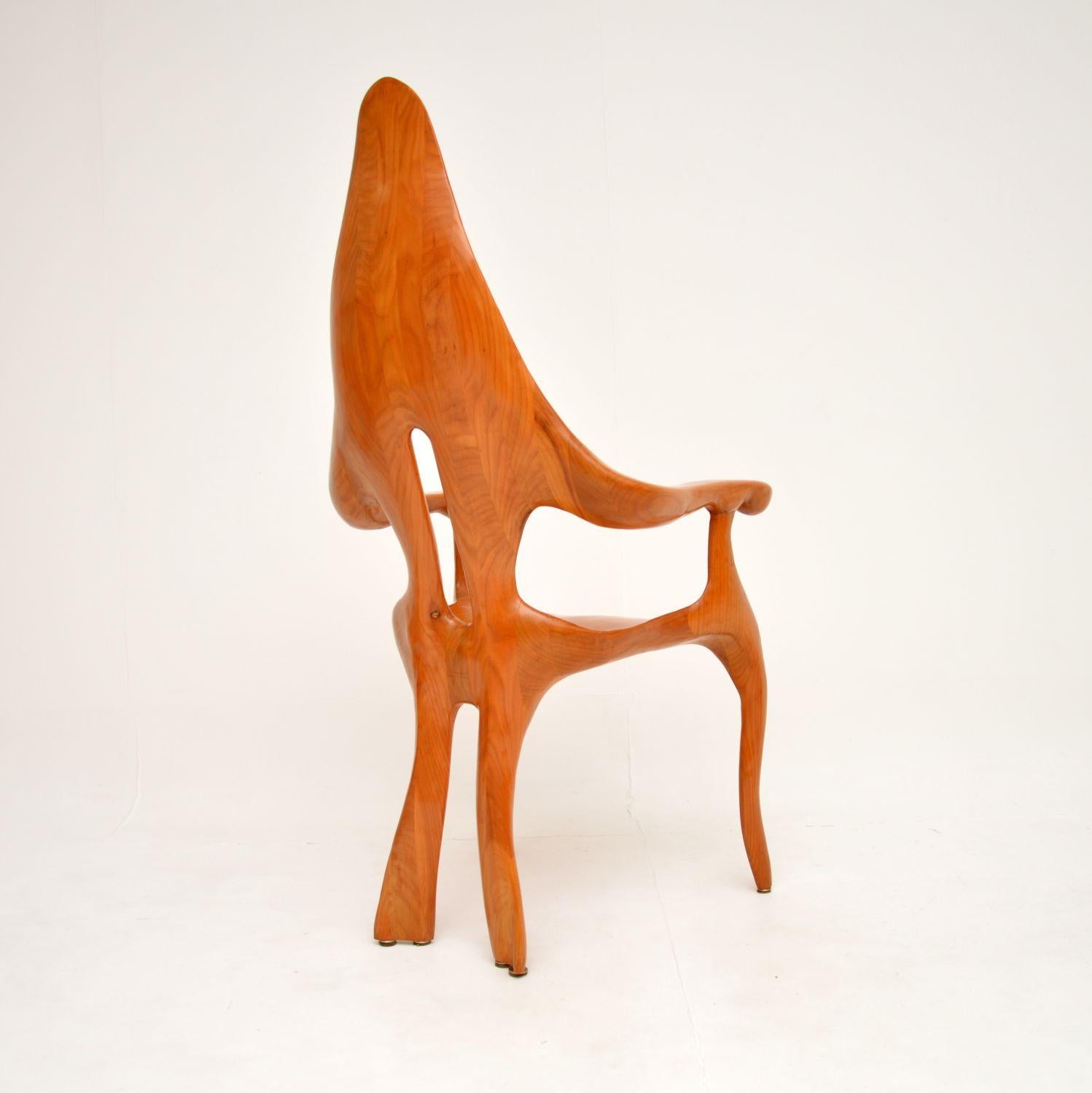 Elm 1970’s Vintage Italian Studio Craft Sculptural Armchair For Sale