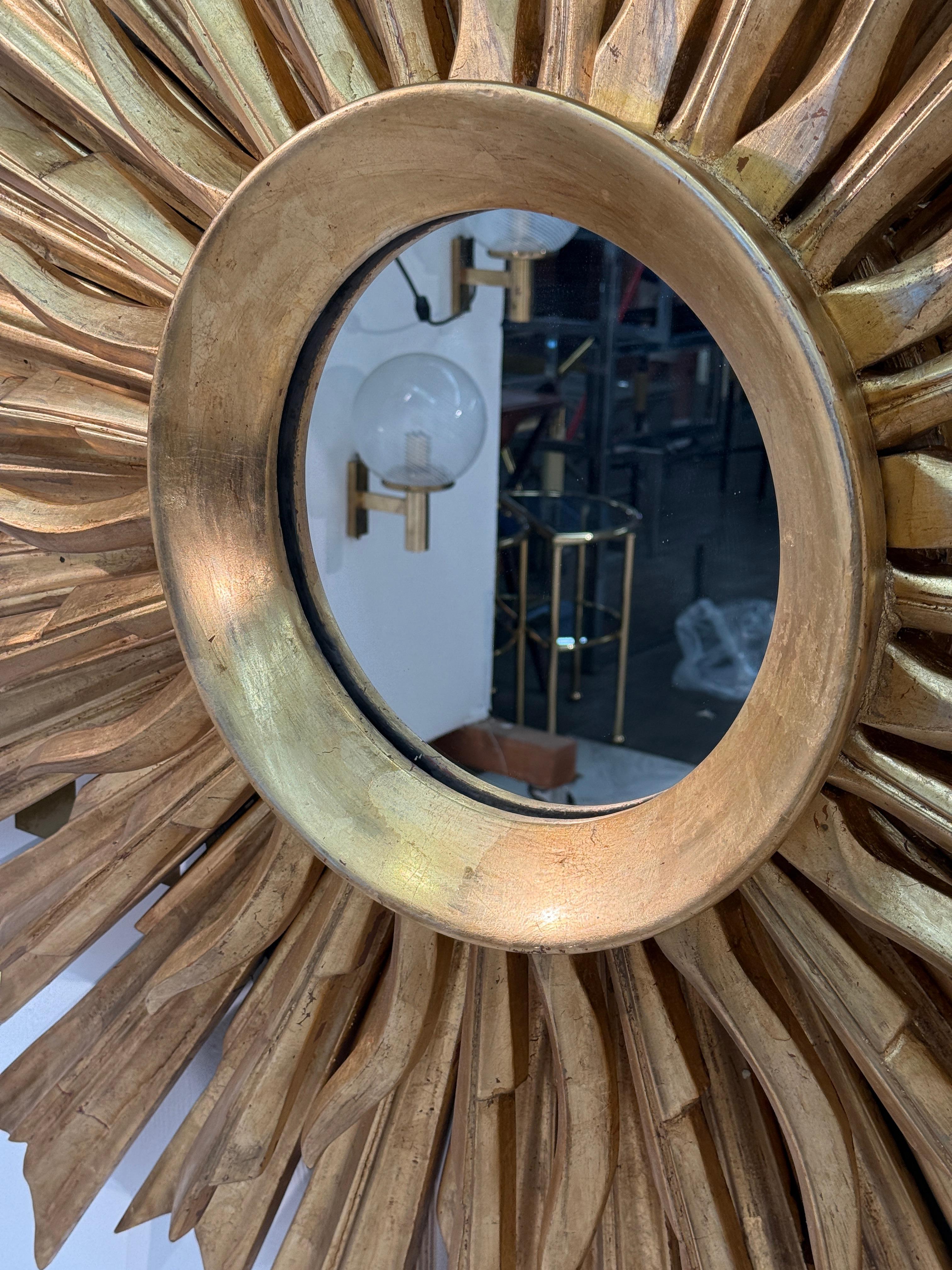 Espejo de pared vintage italiano dorado de los años 70 en Bueno estado para la venta en Los Angeles, CA