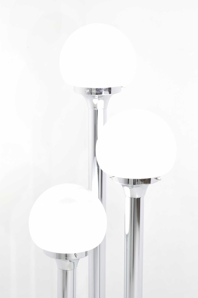1970s Vintage Italian Three-Globe Chrome Floor Lamp at 1stdibs