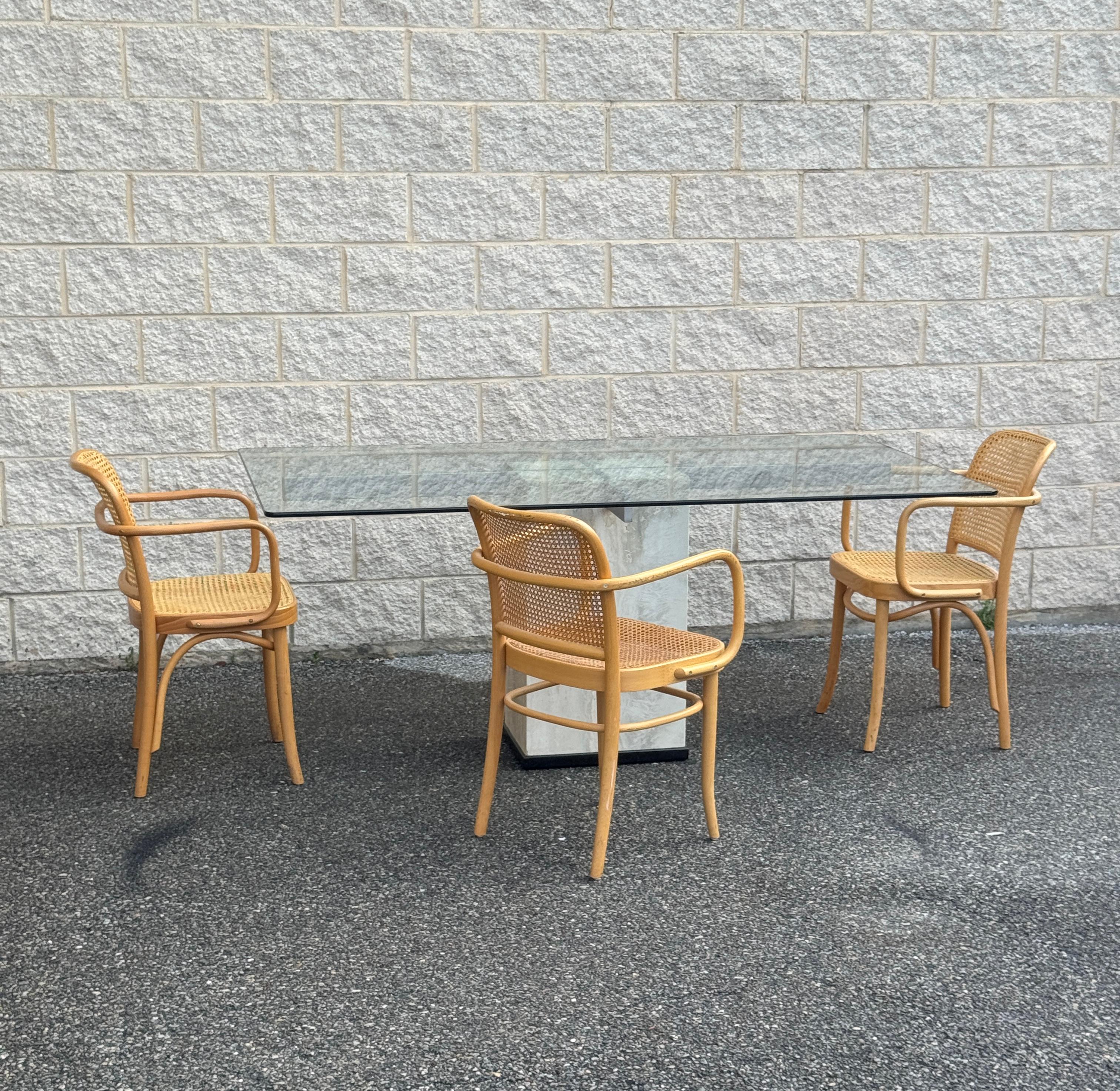 Table de salle à manger en travertin vintage italien des années 1970 en vente 2