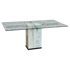 Table de salle à manger en travertin vintage italien des années 1970
