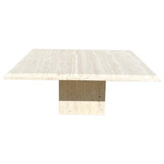 1970s Vintage Italian Travertine Square Coffee Table 1970s Vintage Italian Travertine Square Coffee Table