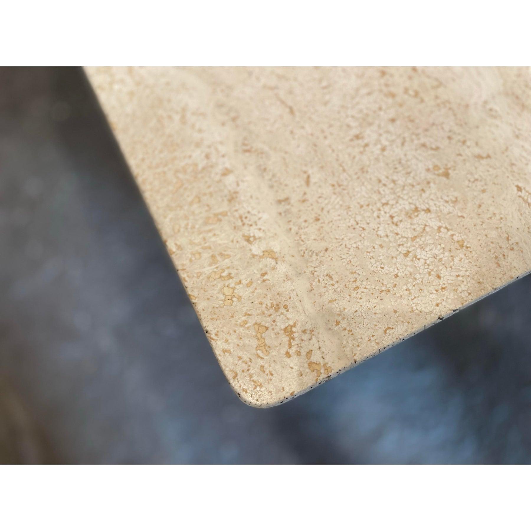 1970s Vintage Italian Up & Up Travertine Coffee Table en vente 5