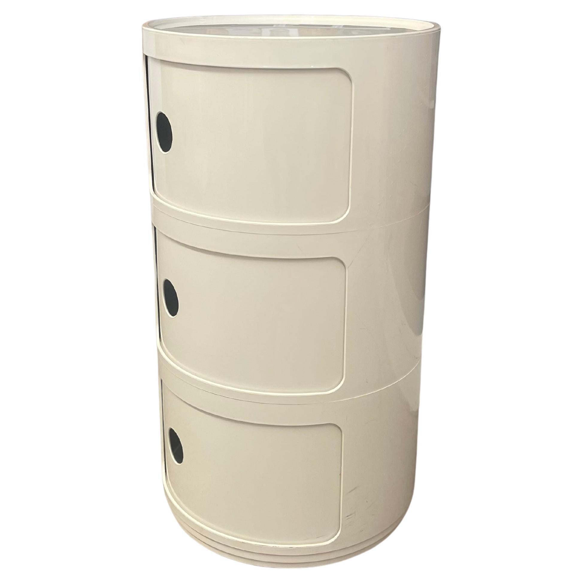 1970s Vintage Italian White Plastic Modular Cabinet by Anna Castelli Ferrieri