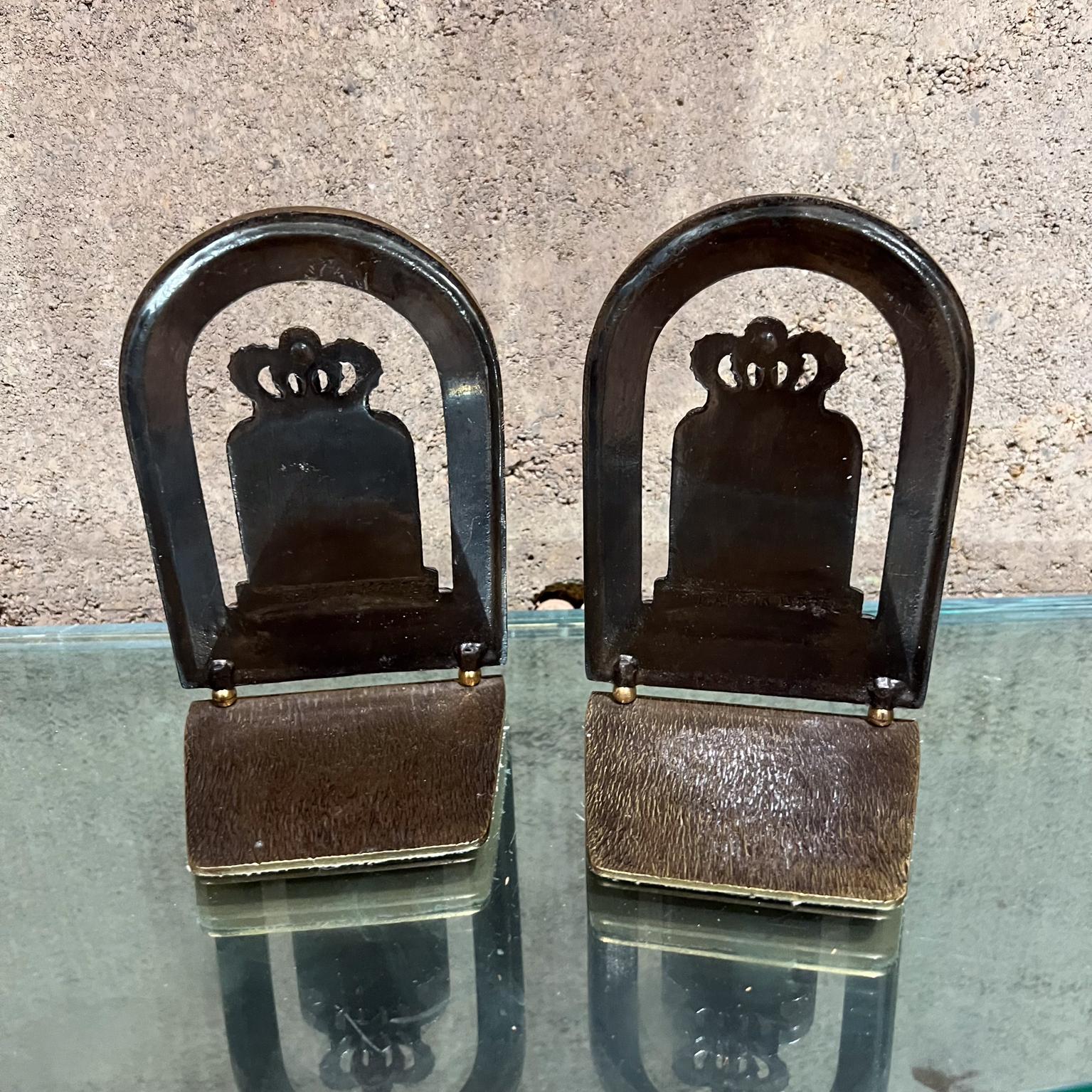 20th Century 1970s Vintage Jewish Hebrew Brass Bookends Israel For Sale