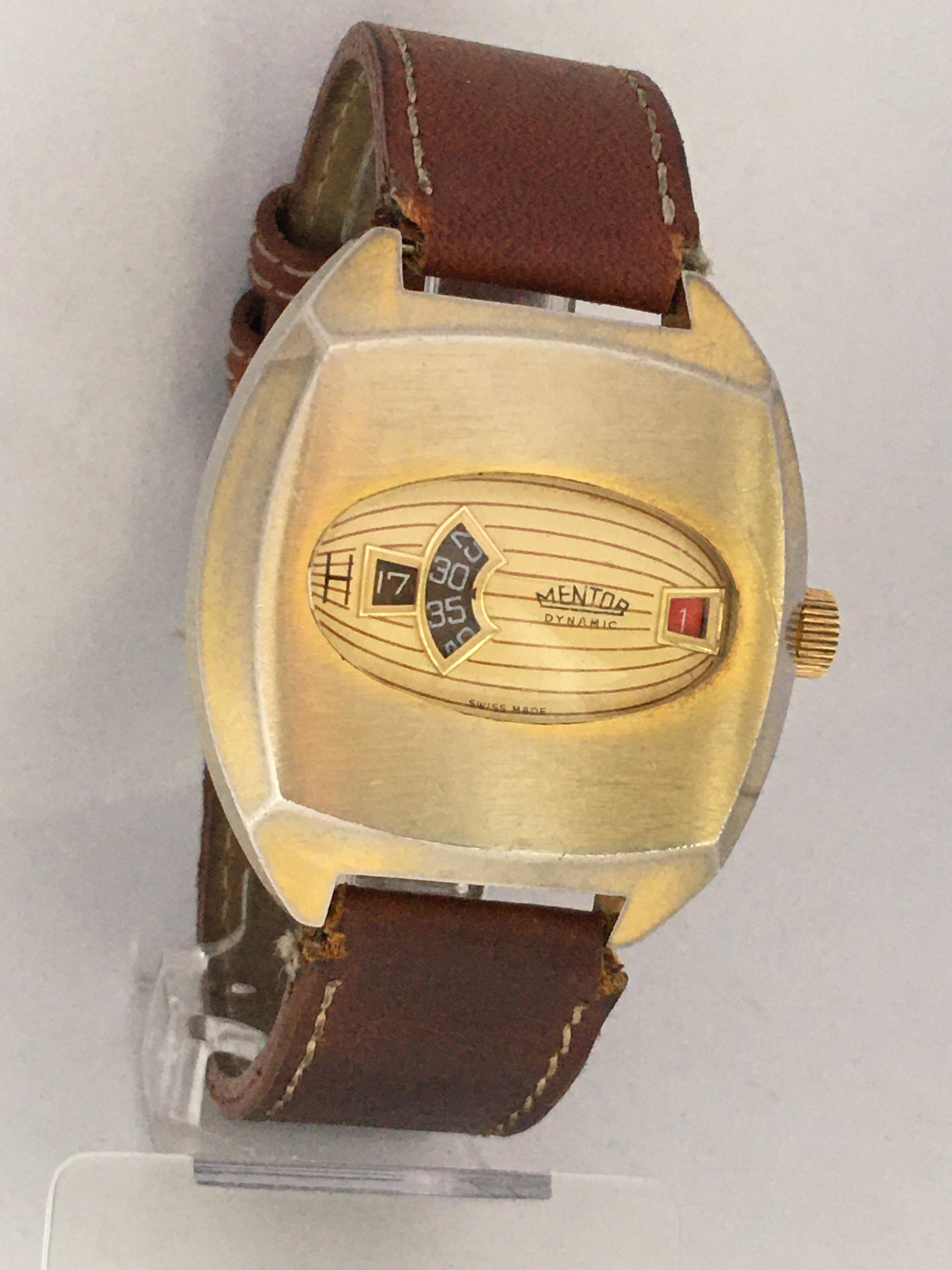 1970s Vintage Jump Hour Digital Mechanical Swiss Watch with Date 3