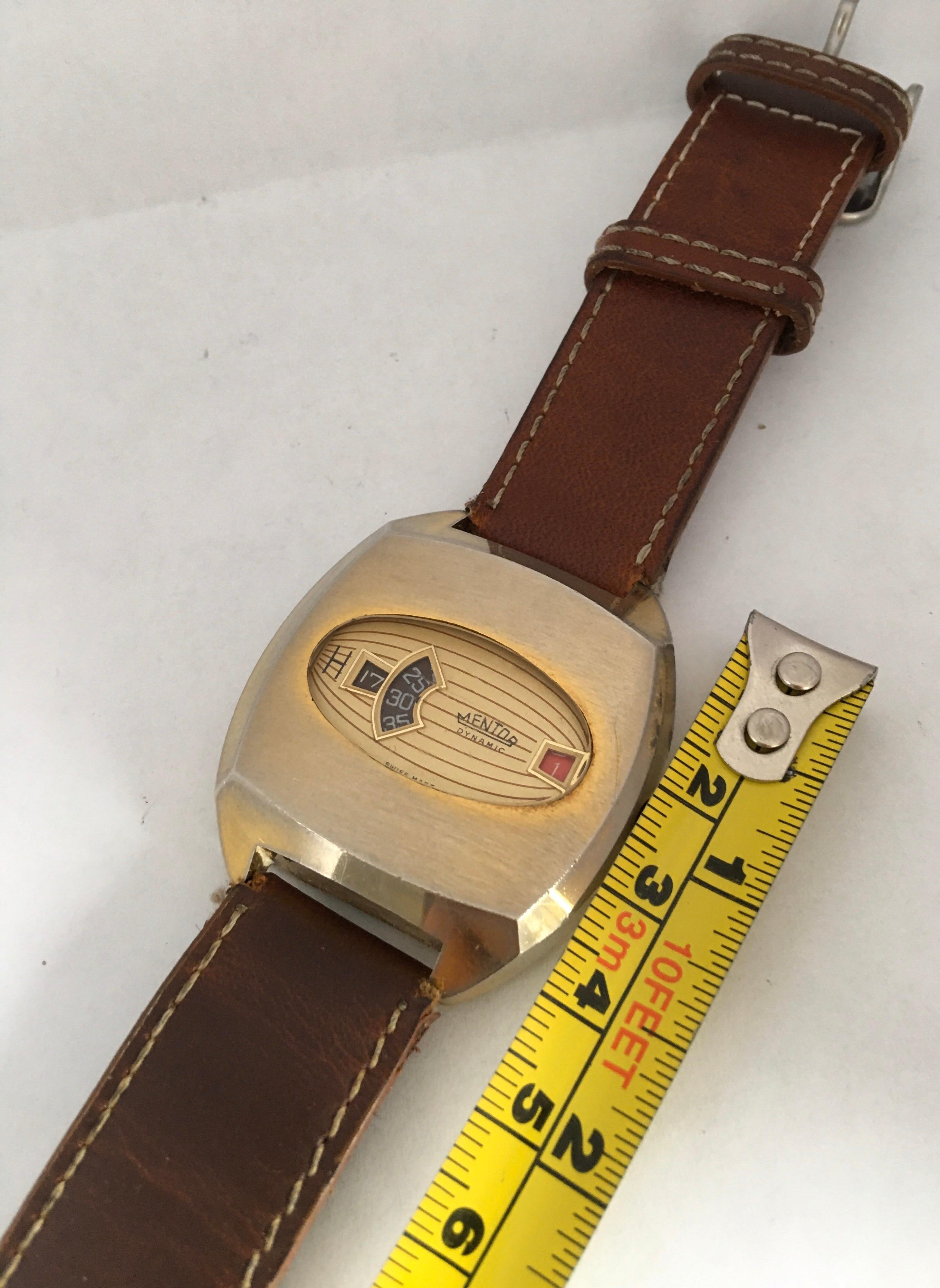 1970s Vintage Jump Hour Digital Mechanical Swiss Watch with Date 1