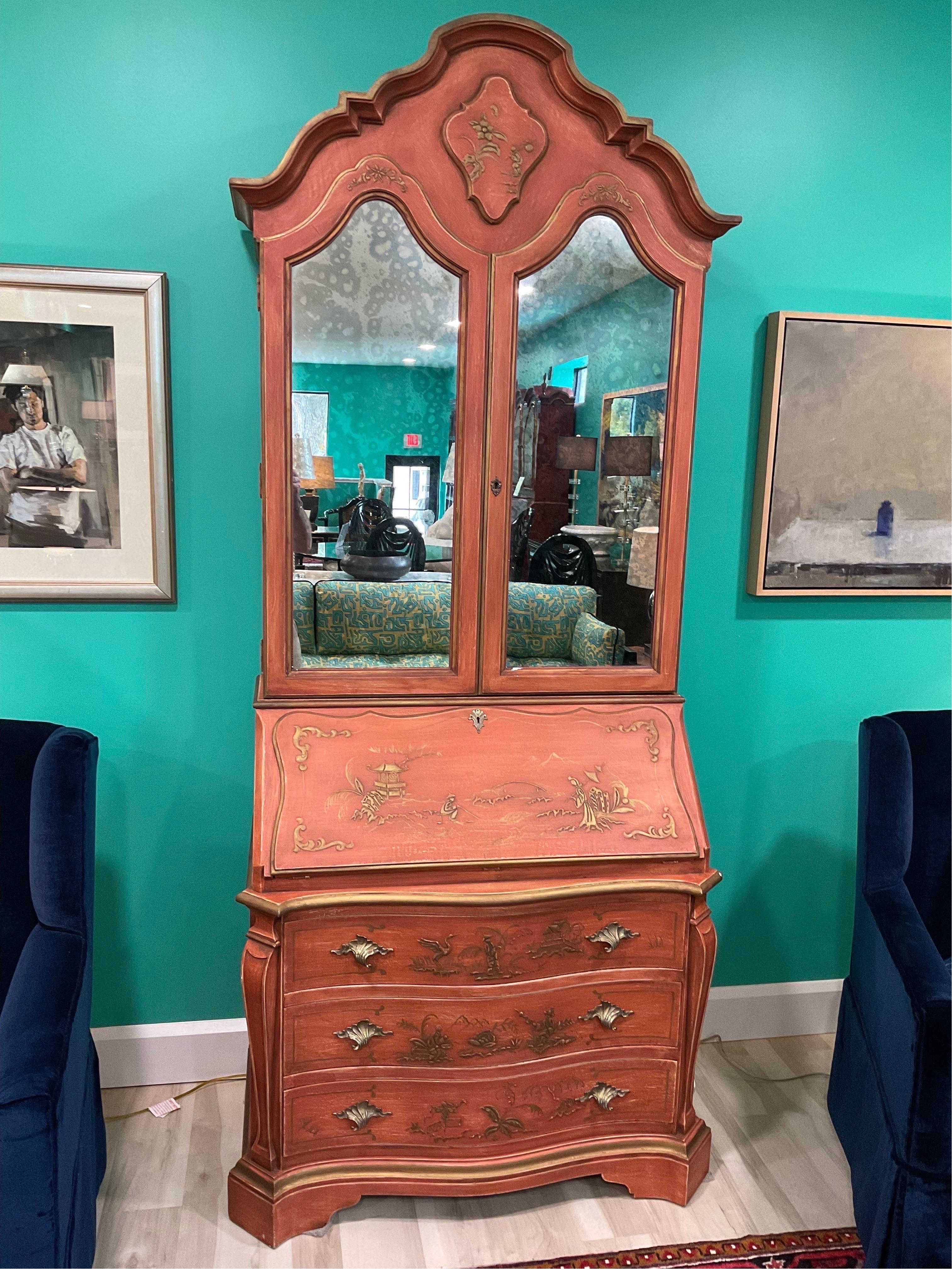 1970s Vintage Karges Chinoiserie Secretary For Sale at 1stDibs