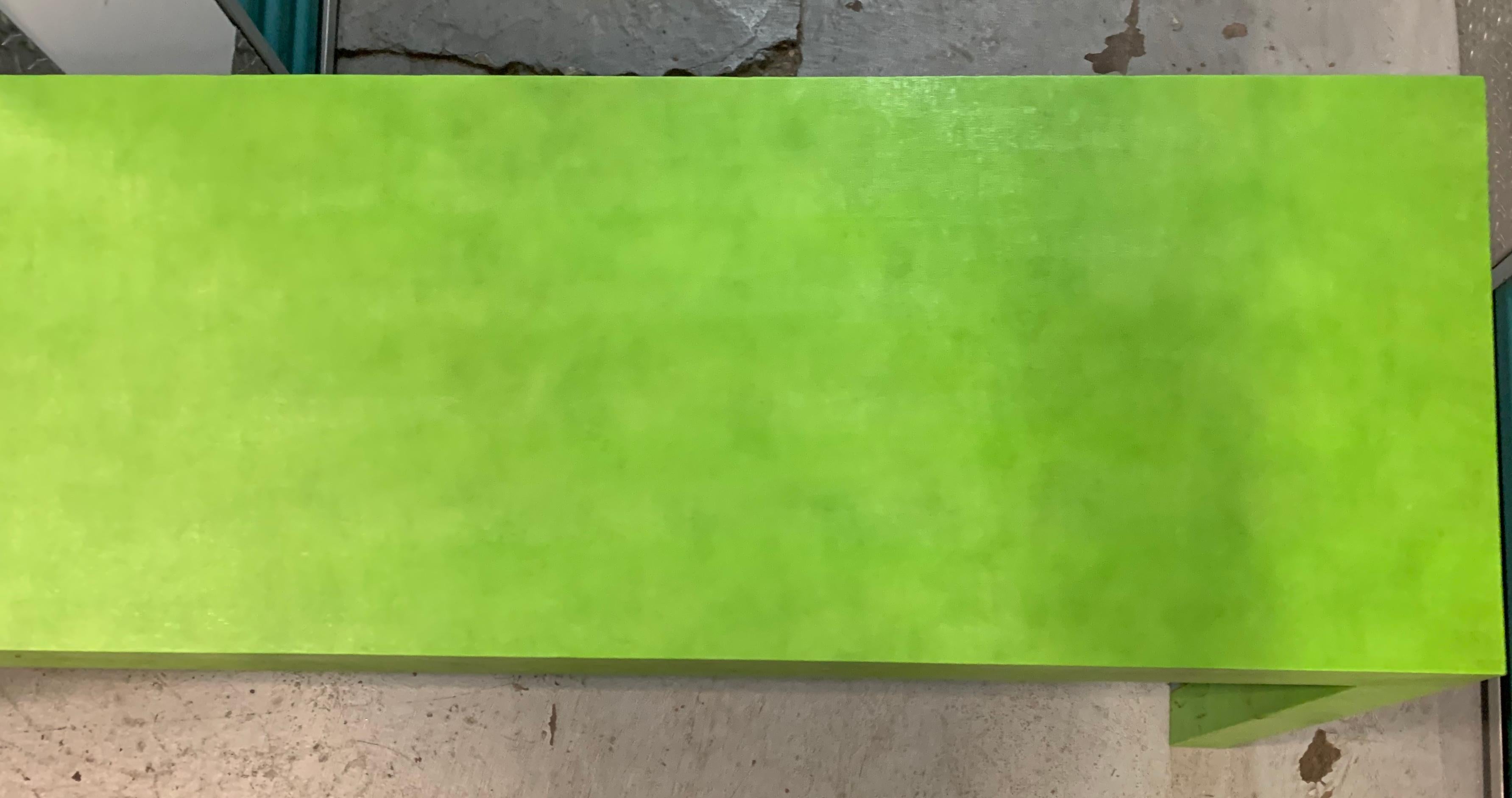 Modern 1970s Vintage Karl Springer Apple Green Snakeskin Extended Console Table