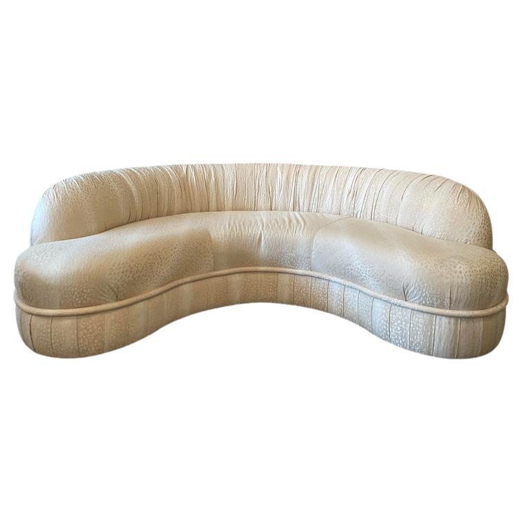 1970s Vintage Kidney Curved Sofa